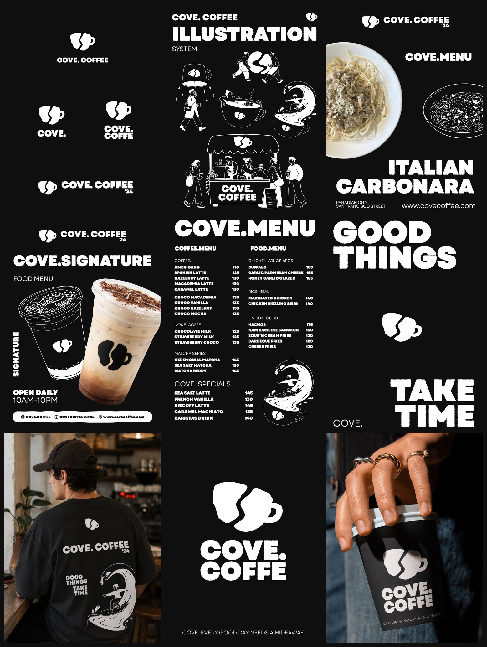 Cove Coffee brand campaign grid by psst.studio