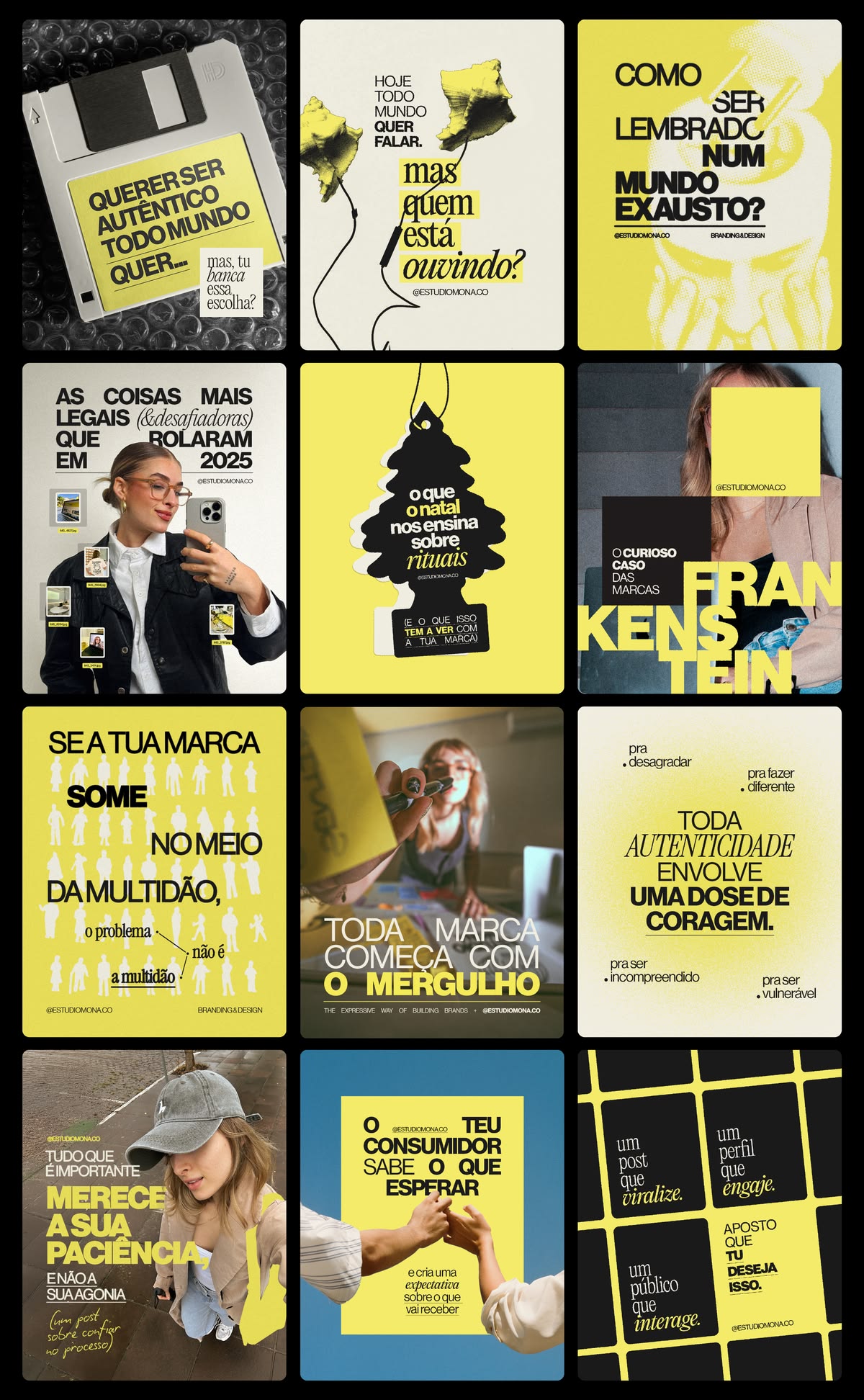 social media content grid sample