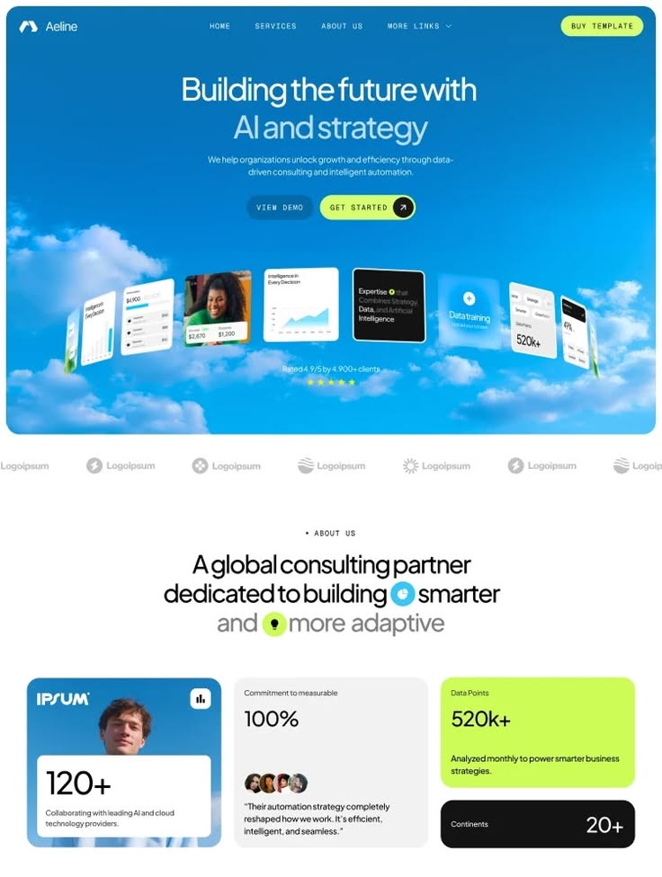 consulting website design sample